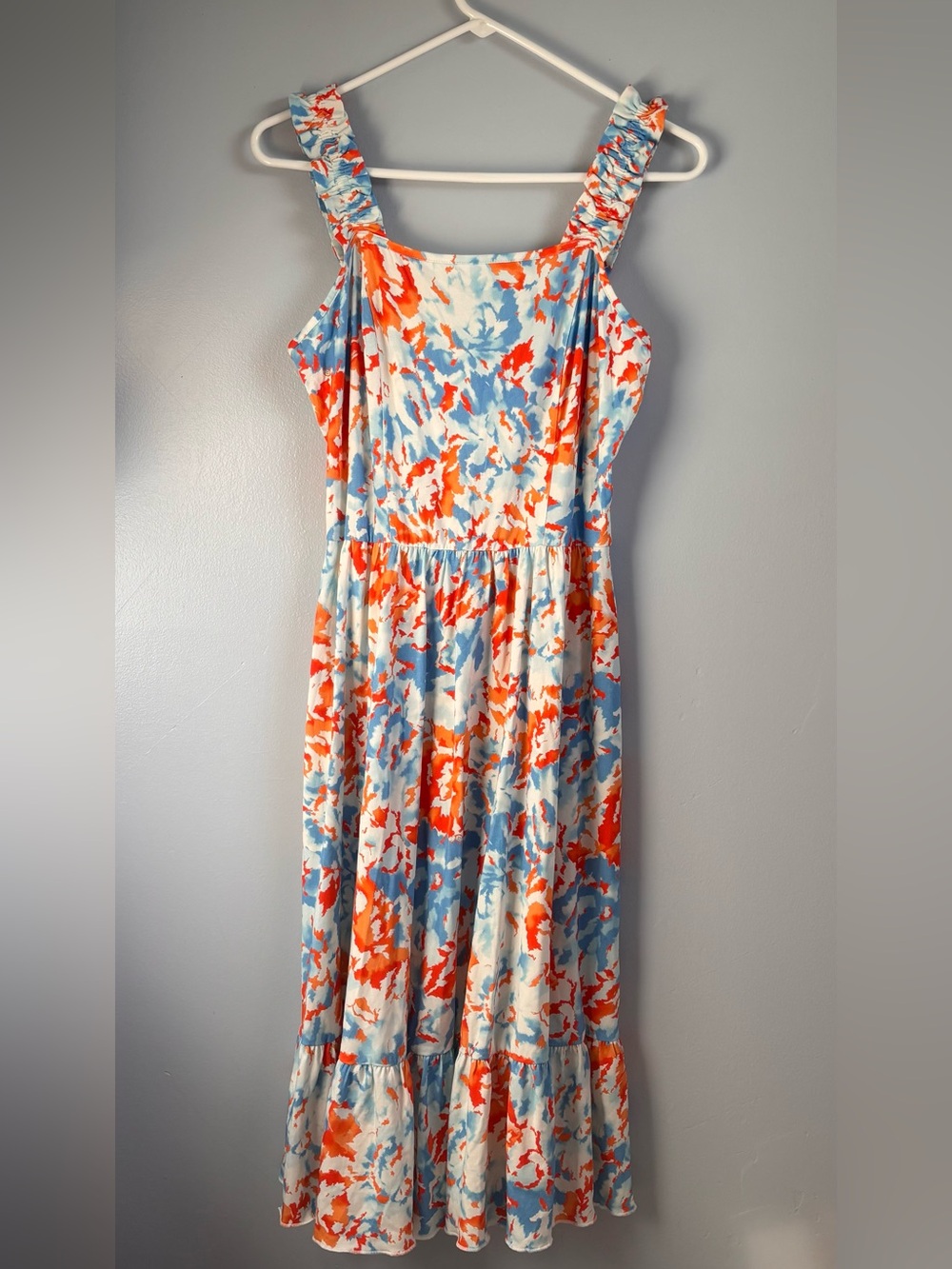 Vacasun Sleeveless Floral Dress in Blue, Orange & White Sz M